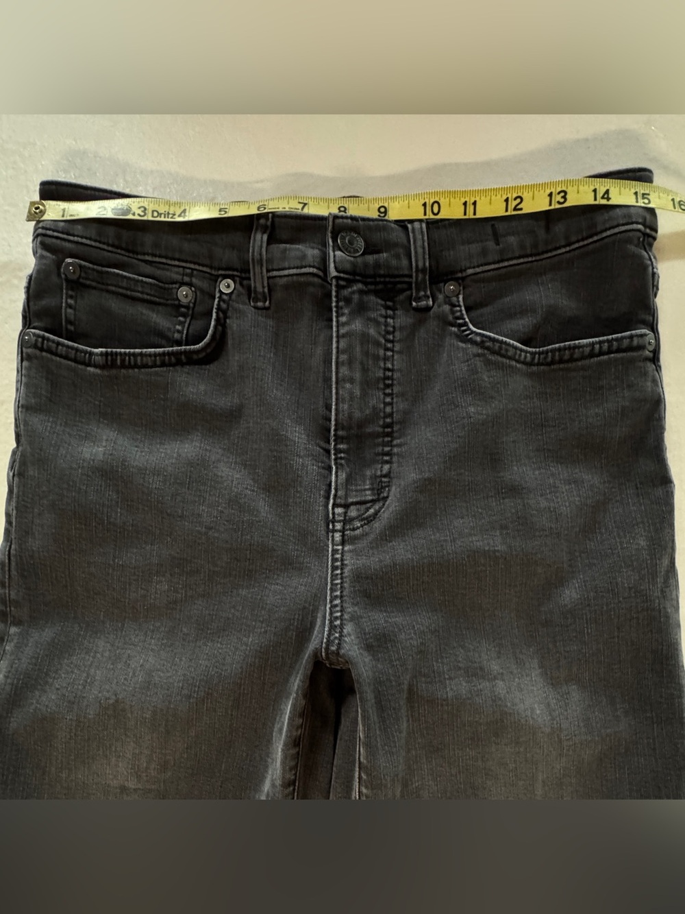 Madewell NT919 Flared Wide-Leg High-Rise Cropped Raw Hem Faded Black (29) - Picture 6 of 16